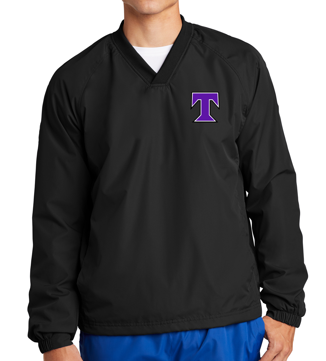 Sport-Tek+V-Neck+Raglan+Wind+